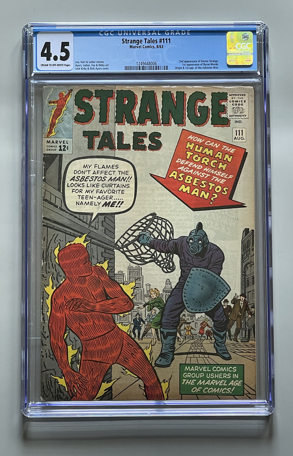 STRANGE TALES #111 *CGC 4.5* Second app. Dr. Strange! Kirby! Ditko! 1963