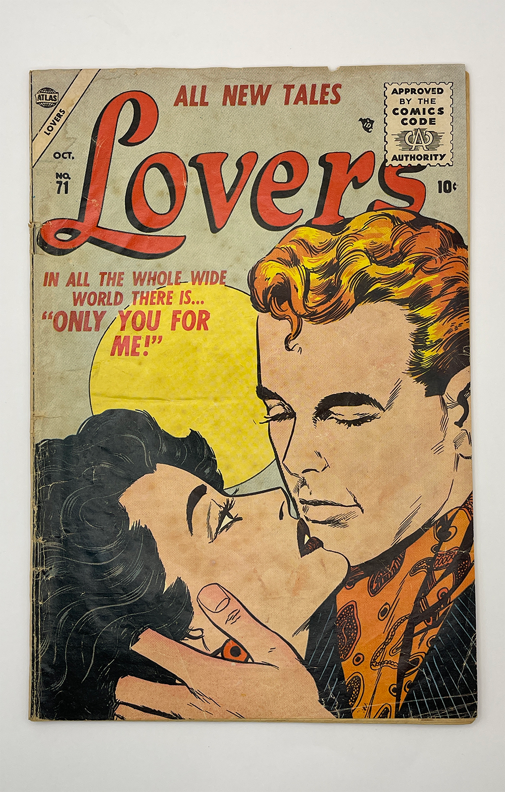 LOVERS #71 * 3.5 (VG-) * Rare 1955 Atlas romance comic! Only 1 graded!