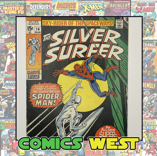 SILVER SURFER #14 5.5 (FN-) Spider-Man battle! 1970
