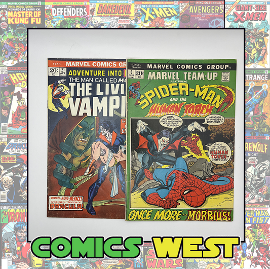 FEAR #21 and MARVEL TEAM-UP #3 - Early Morbius the Vampire! Bronze Age!