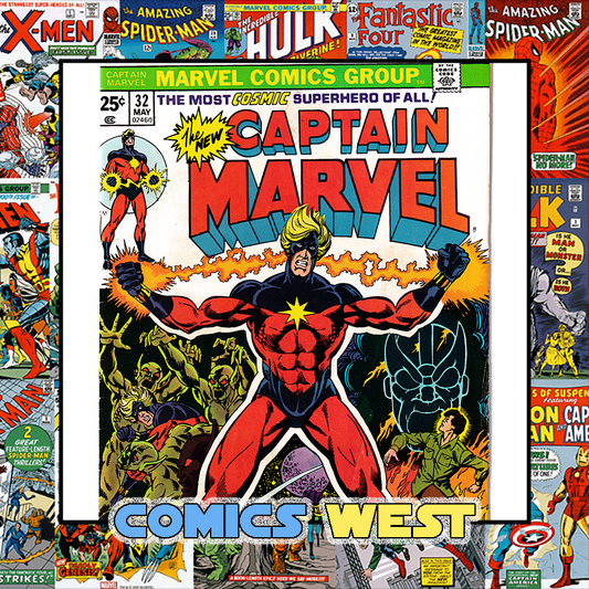 CAPTAIN MARVEL #32 FN/VF (7.0) Origin of Drax! Thanos! Starlin! 1974