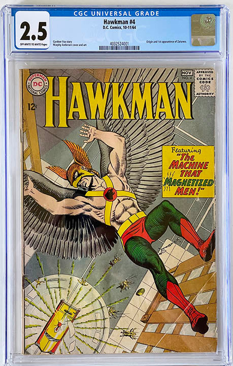 HAWKMAN #4 CGC 2.5 First app. and origin of ZATANNA! Key! 1964