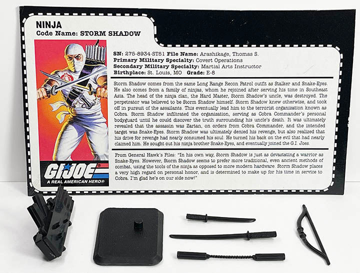 GI Joe: A Real American Hero STORM SHADOW! 100% complete w/ file card! 1997