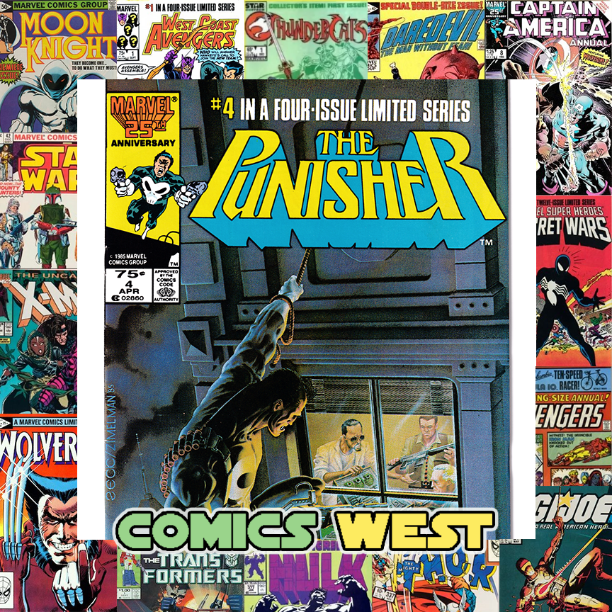 PUNISHER #4 VF (8.0) Limited series, newsstand! Mike Zeck! 1986