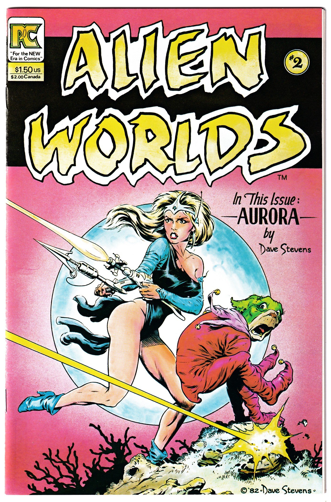 ALIEN WORLDS #2 NM- (9.2) Dave Stevens cover! 1983