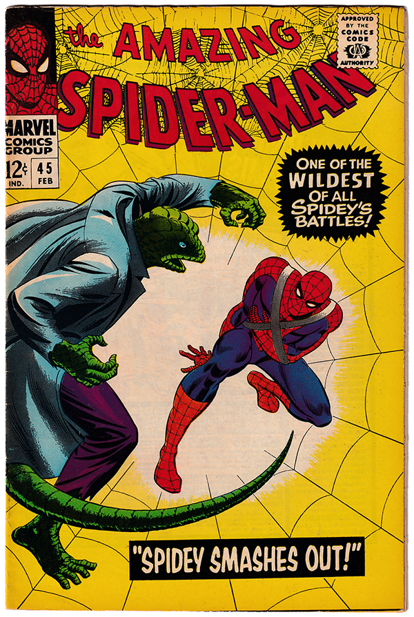 AMAZING SPIDER-MAN #45 FN/VF (7.0) 3rd app. LIZARD John Romita!