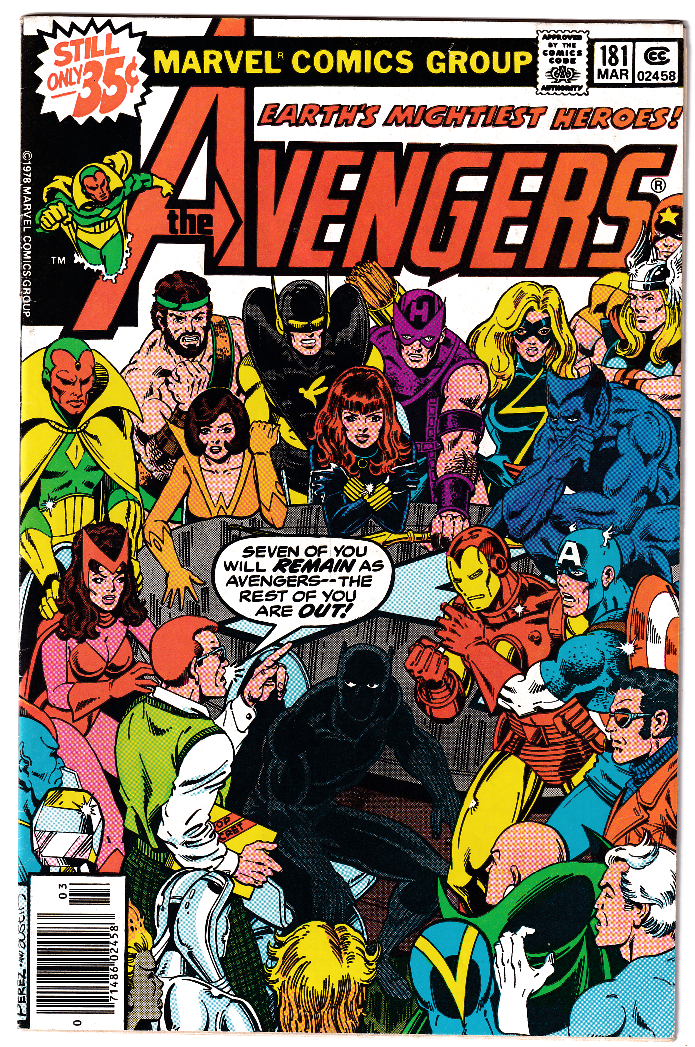 AVENGERS #181 FN- (5.5) 1st app. Scott Lang! George Perez cover! 1979