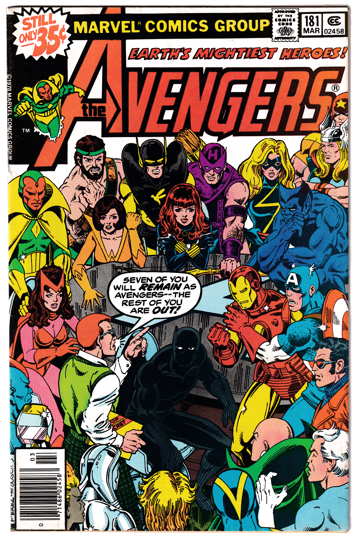 AVENGERS #181 FN- (5.5) 1st app. Scott Lang! George Perez! 1979