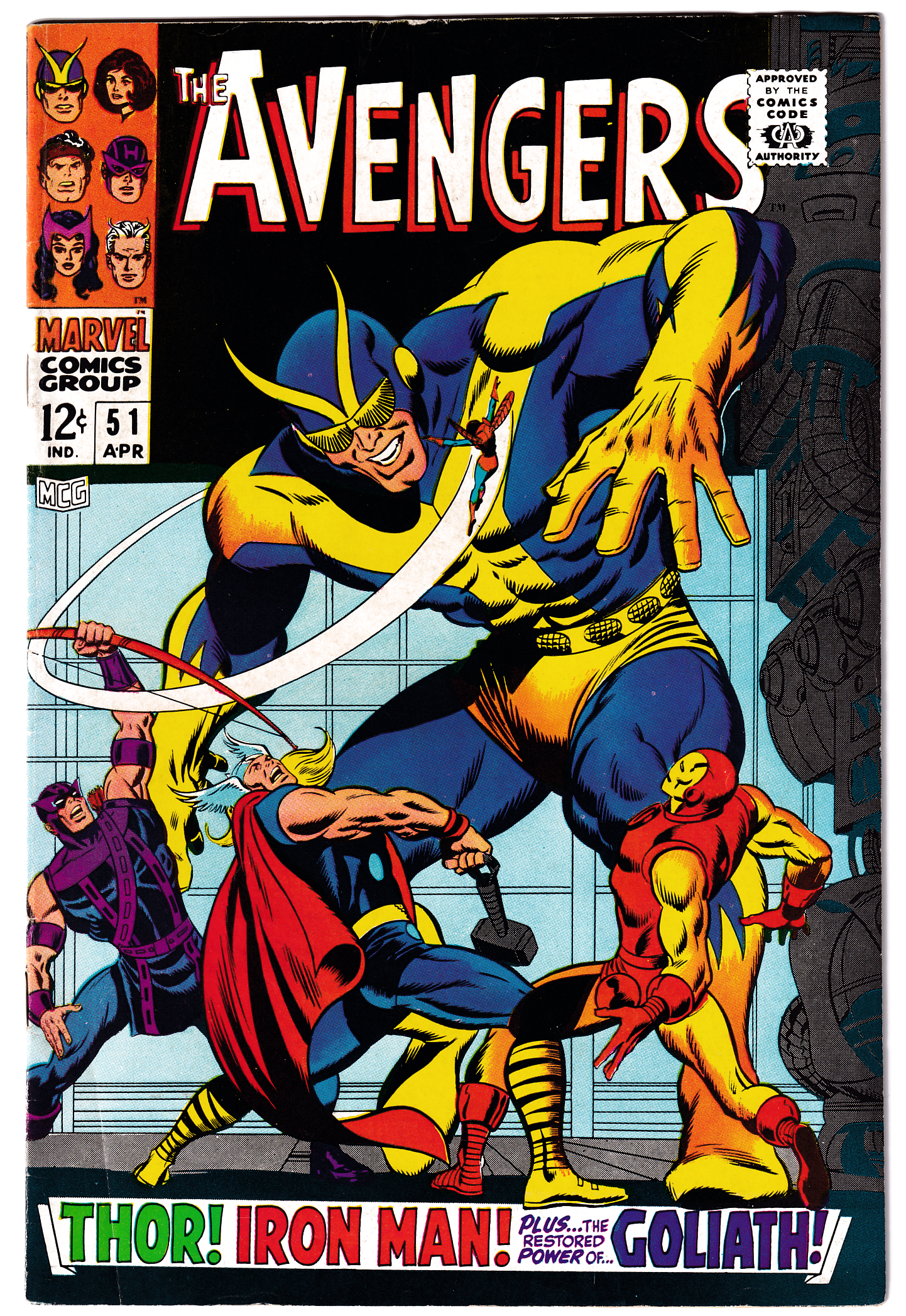 AVENGERS #51 FN/VF (7.0) Hulk! The Collector! 1968