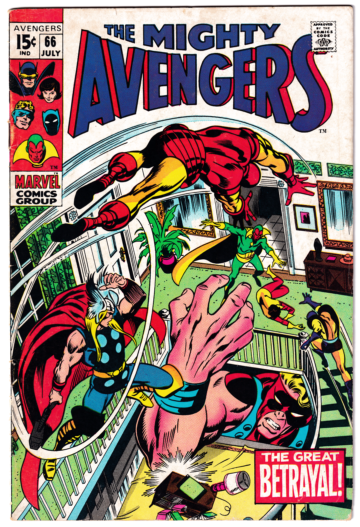 AVENGERS #66 FN- (5.5) 1st. app. ADAMANTIUM and ULTRON-6! 1969