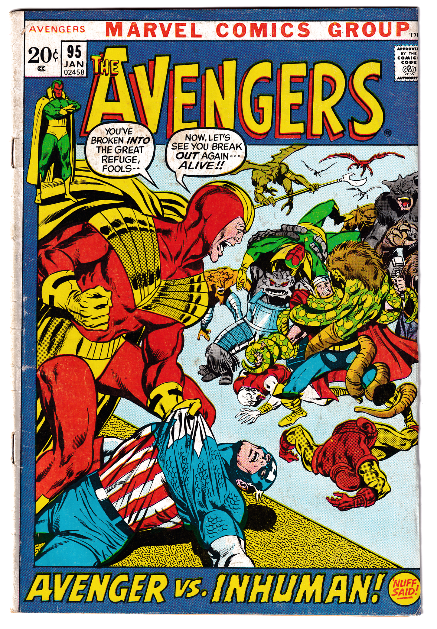 AVENGERS #95 VG+ (4.5) Neals Adams! 1972