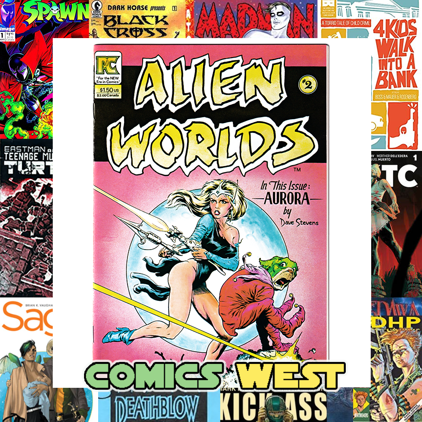 ALIEN WORLDS #2 NM- (9.2) Dave Stevens cover! 1983