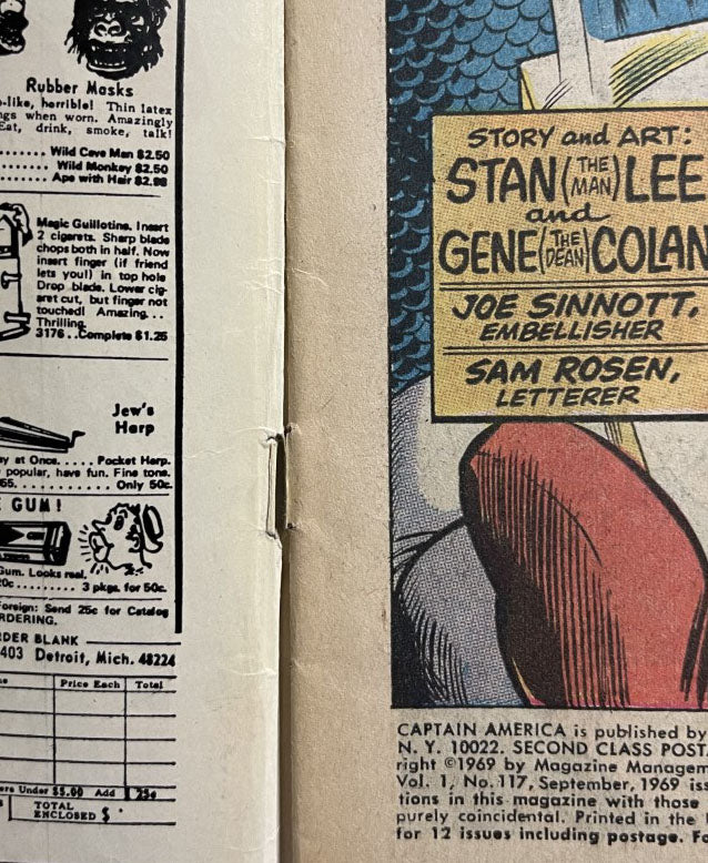 CAPTAIN AMERICA #117 GD/VG (3.0) 1st app. FALCON and REDWING! 1969 KEY!
