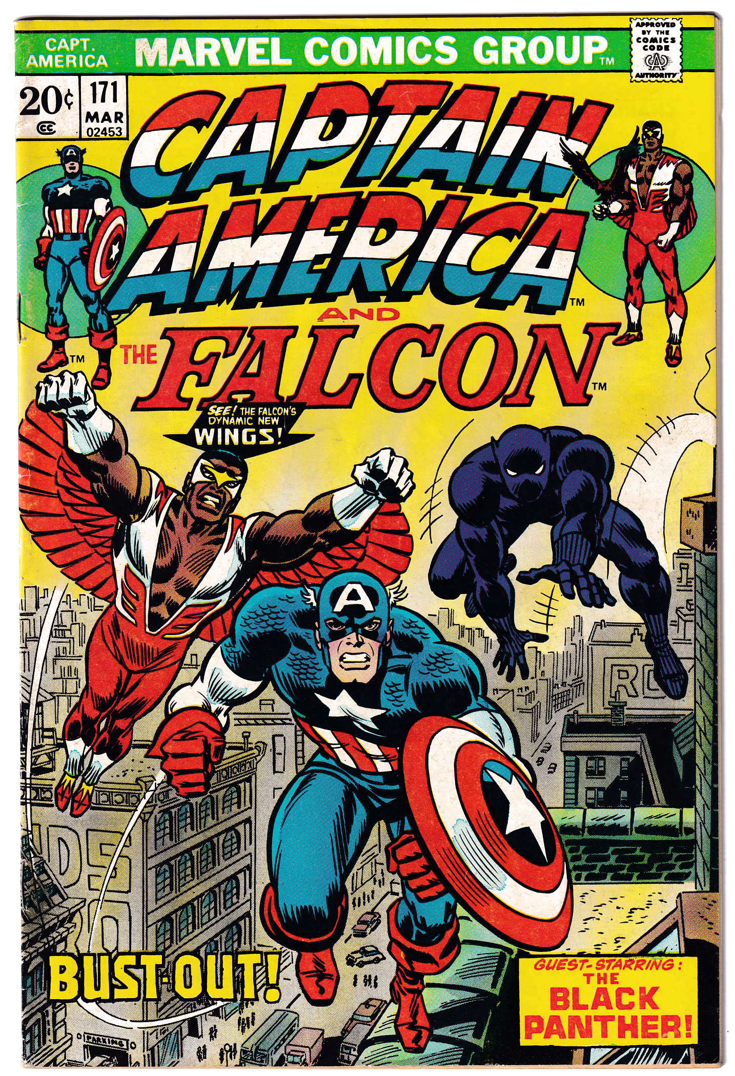 CAPTAIN AMERICA #171 FN- (5.5) Black Panther! John Romita! 1974