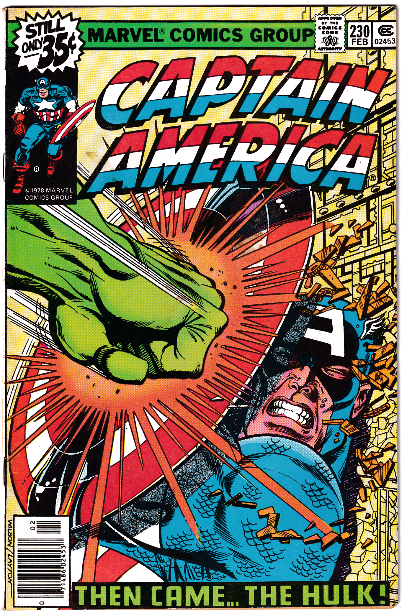 CAPTAIN AMERICA #230 FN (6.0) HULK! Bob Layton and Ron Wilson