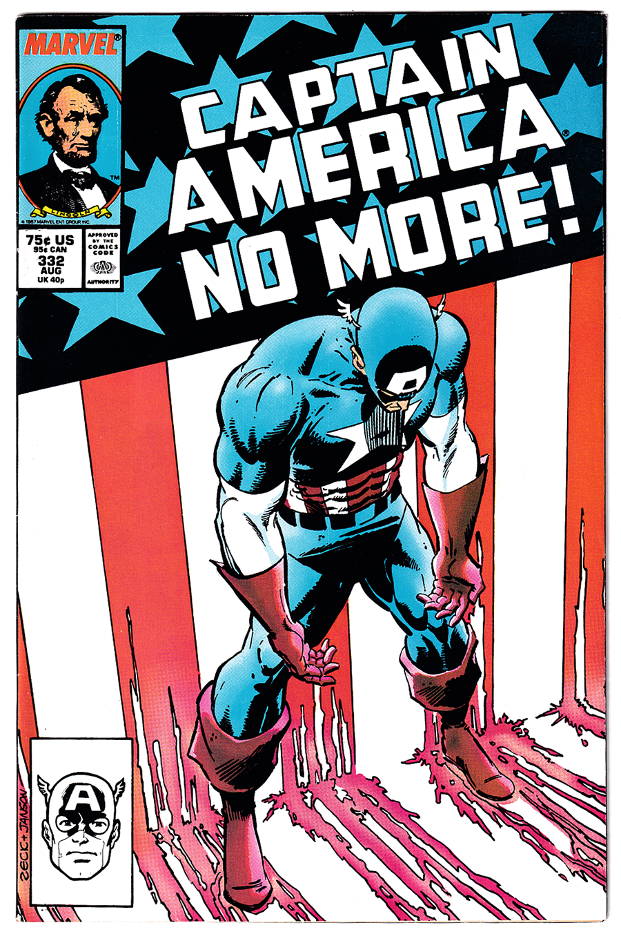 CAPTAIN AMERICA #332 VF (8.0) Cap Resigns! Super-Patriot! 1987