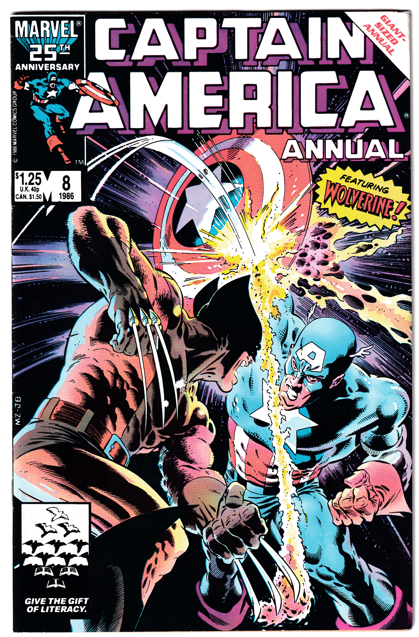 CAPTAIN AMERICA ANNUAL #8 VF/NM (9.0) Wolverine! 1st app. Tess-One! Mike Zeck!