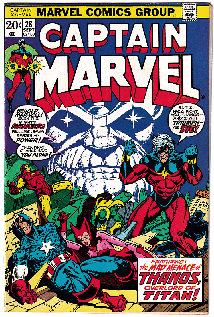 CAPTAIN MARVEL #28 FN/VF (7.0) Jim Starlin! Thanos! Cosmic Cube! 1973