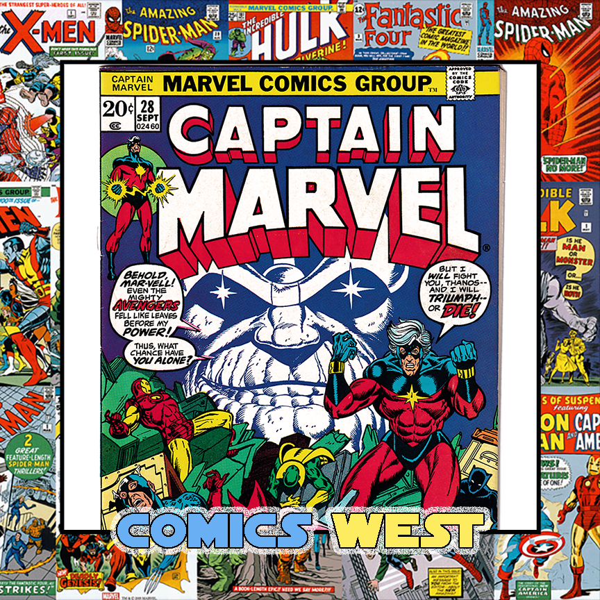 CAPTAIN MARVEL #28 FN/VF (7.0) Jim Starlin! Thanos! Cosmic Cube! 1973