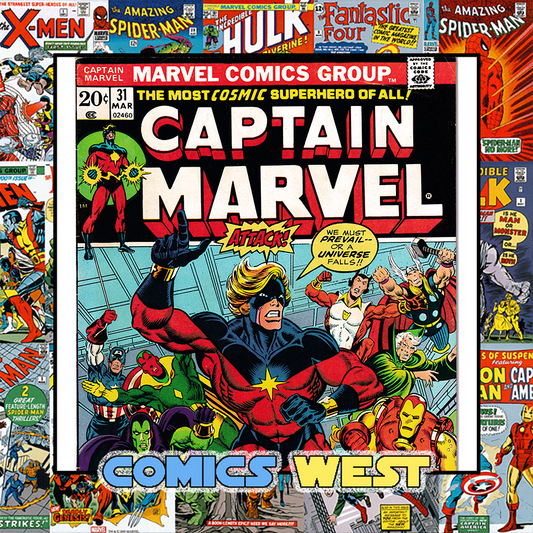 CAPTAIN MARVEL #31 FN+ (6.5) Avengers! Thanos! Cosmic Cube! 1974