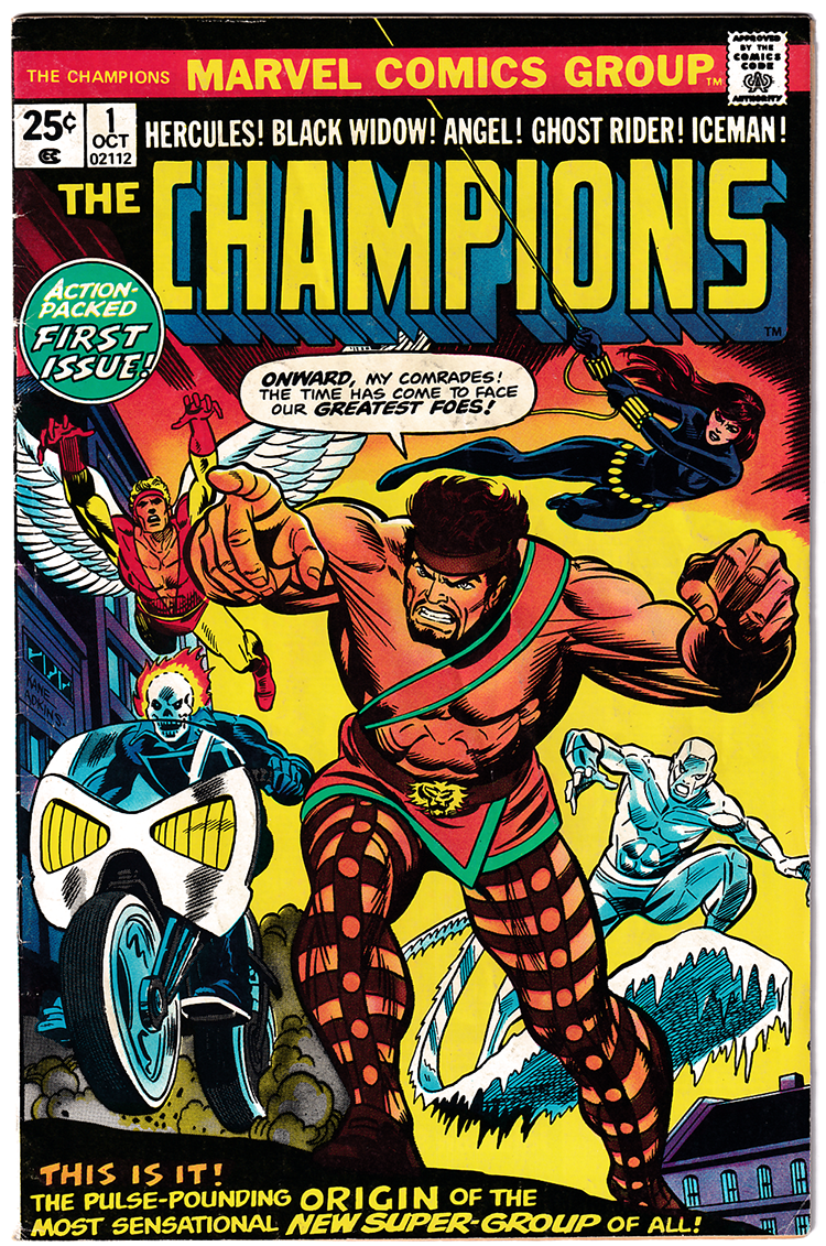 CHAMPIONS #1 VG/FN (5.0) Hercules! Ghost Rider! Black Widow! 1975