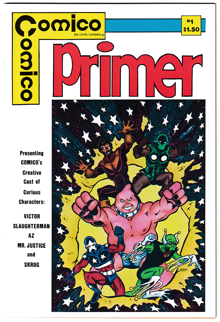 COMICO PRIMER #1 VF (8.0) 1st app. AZ, Skrog, Slaughterman! 1982
