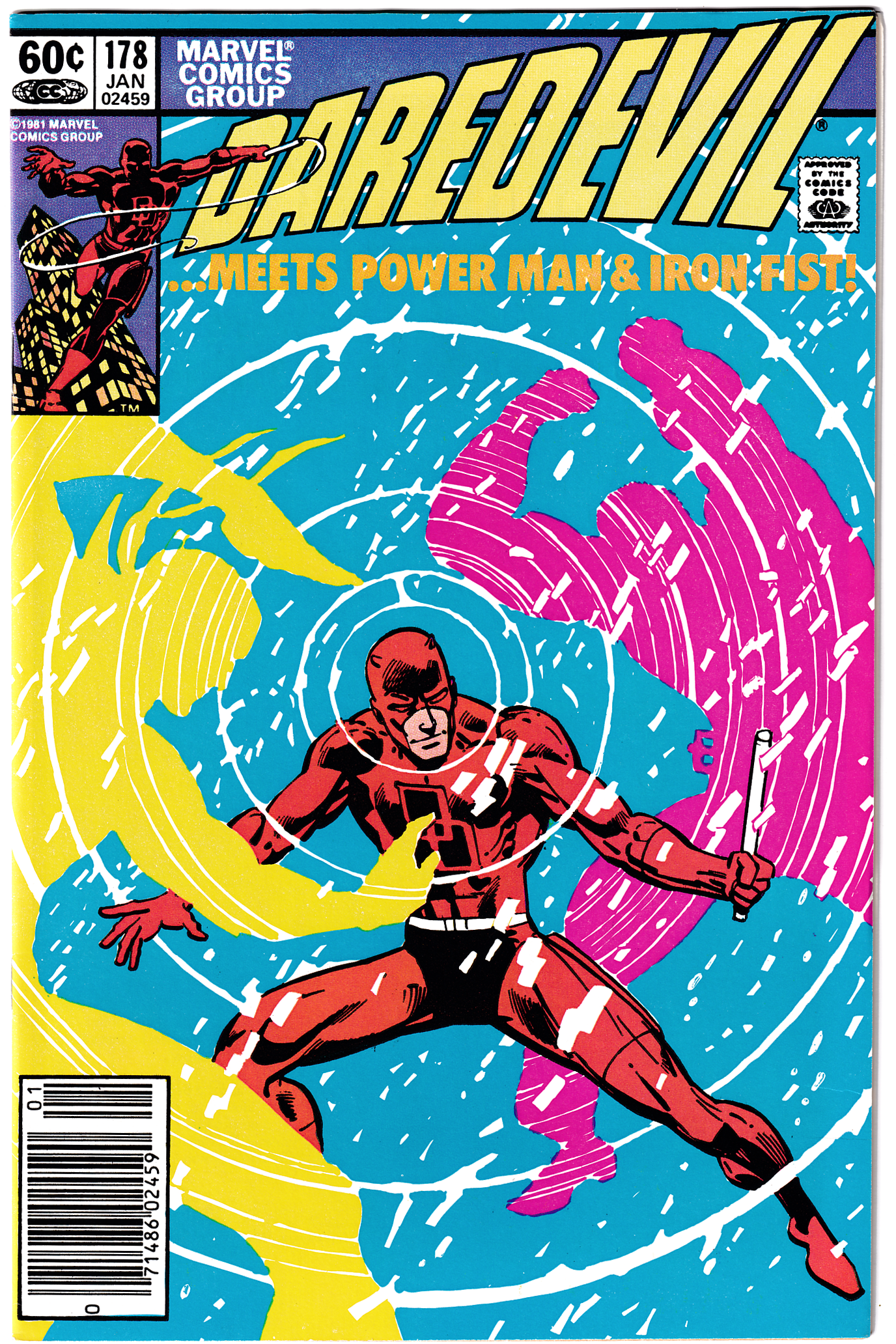 DAREDEVIL #178 VF+ (8.5) Power Man! Iron FIst! Elektra! Kingpin! Newstand 1982