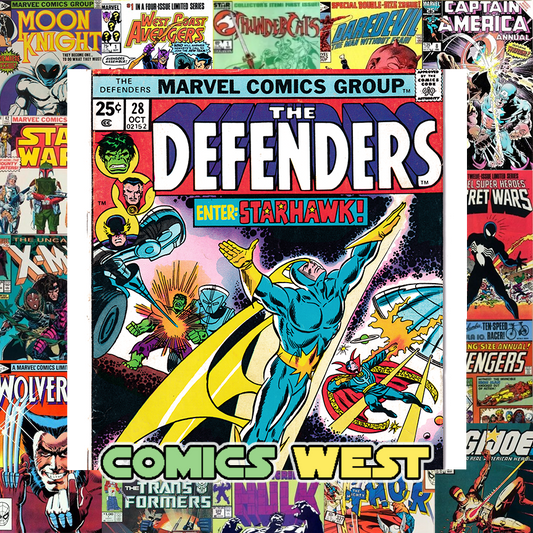 DEFENDERS #28 FN (6.0) 1st full appearance of STARHAWK! 1975