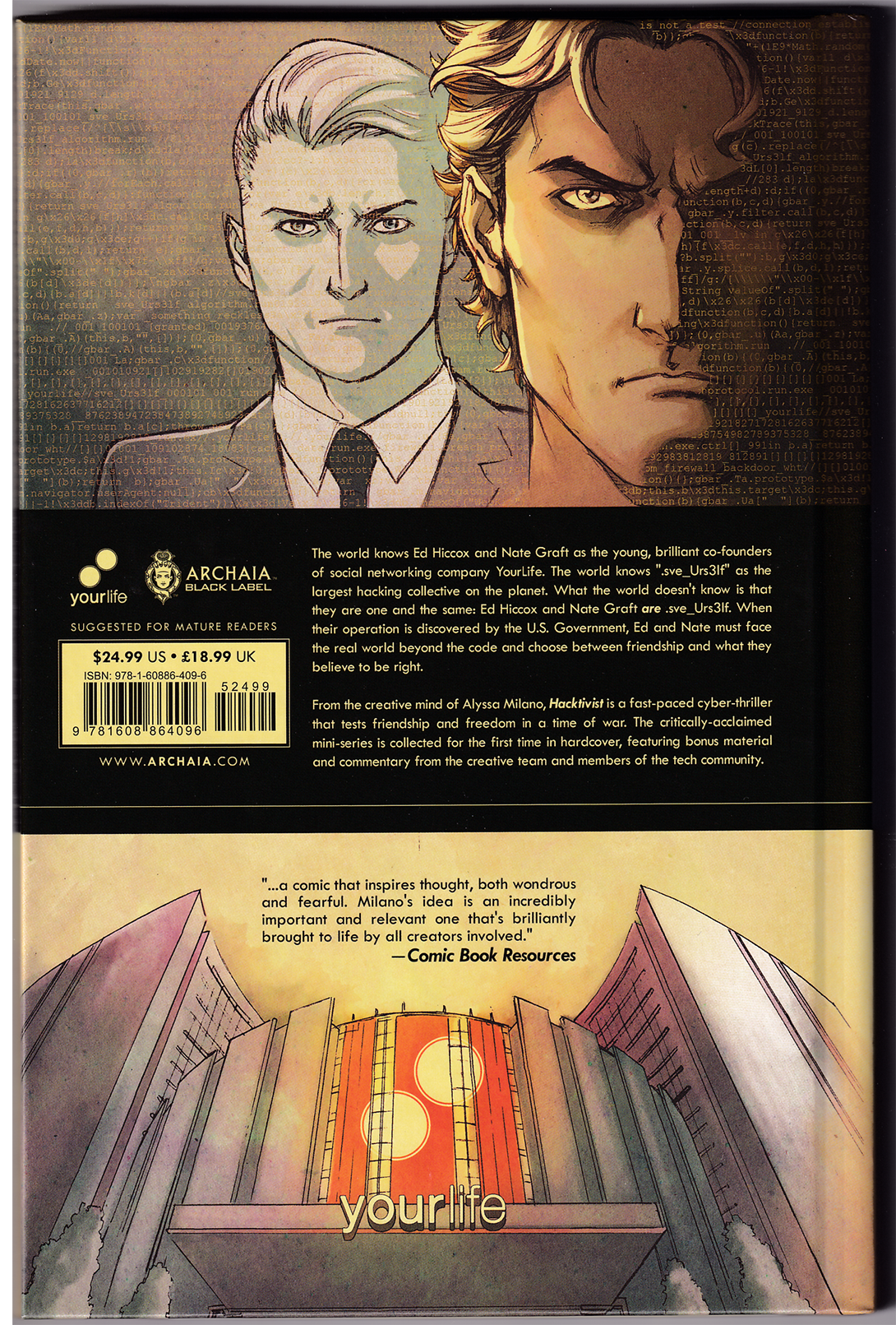 HACKTIVIST Hardcover SDCC Exclusive! #44/200 - Signed by Alyssa Milano!