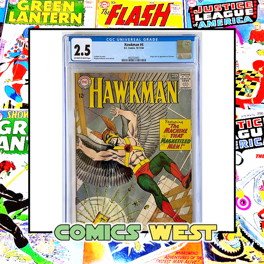 HAWKMAN #4 CGC 2.5 First app. and origin of ZATANNA! Key! 1964