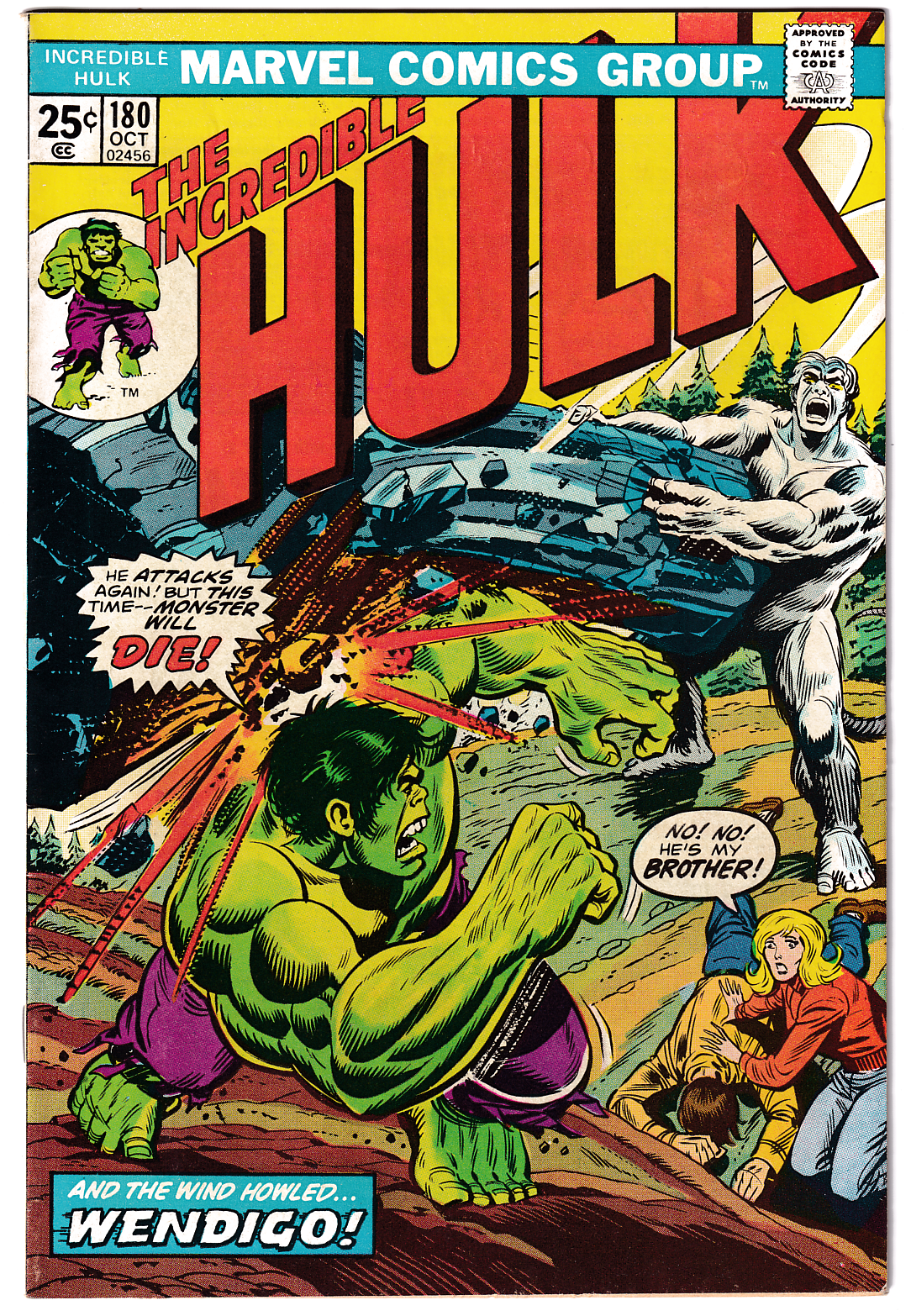 INCREDIBLE HULK #180 FN/VF (7.0) 1st app. WOLVERINE! MVS missing