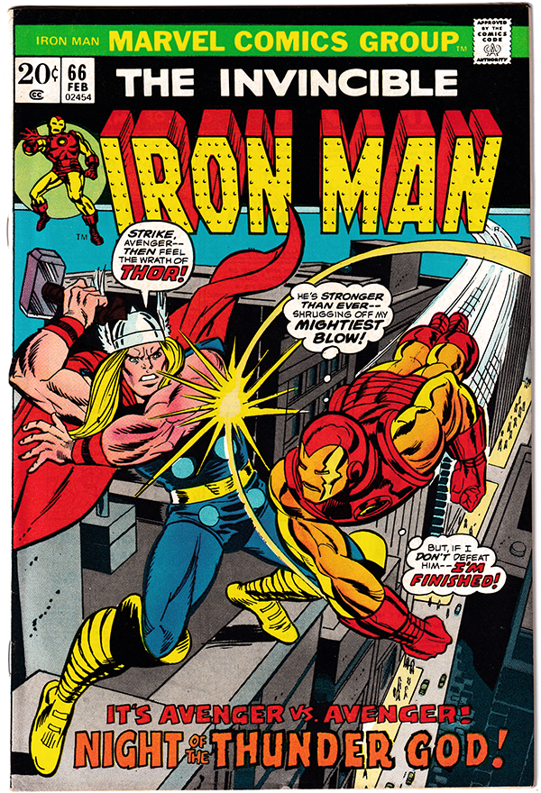 IRON MAN #66 VF- (7.5) Thor vs. Iron man! 1974