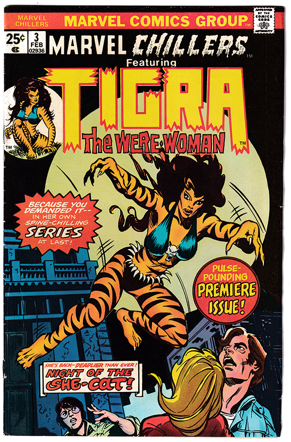 MARVEL CHILLERS #3 FN- (5.5) Origin of Tigra! 1976