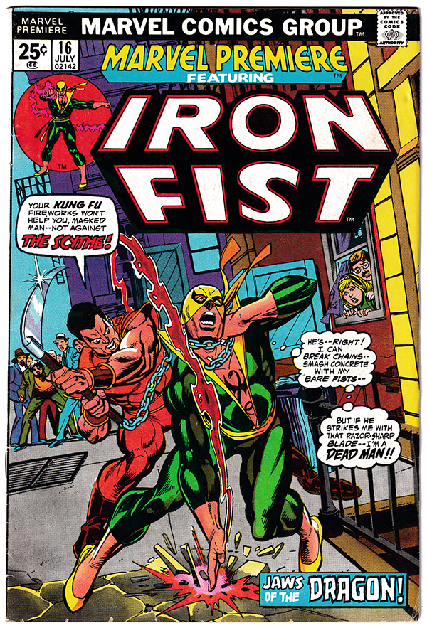 MARVEL PREMIERE #16 FN+ (6.5) Second app. of IRON FIST! MVS missing
