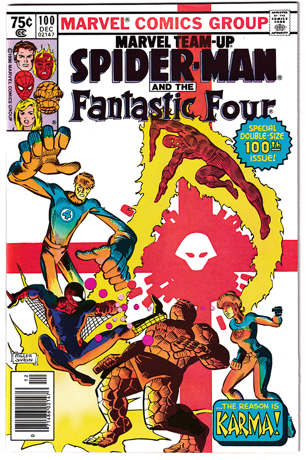 MARVEL TEAM-UP #100 NM (9.4) 1st app. KARMA! Newsstand edition! 1980