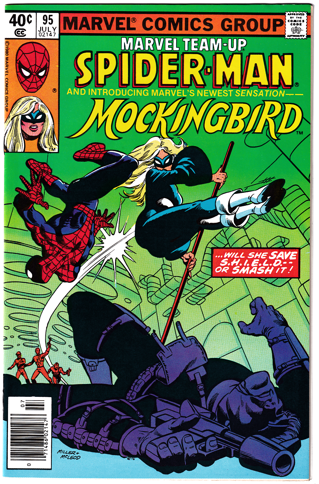 MARVEL TEAM-UP #95 VF+ (8.5) 1st app. Mockingbird! 1983