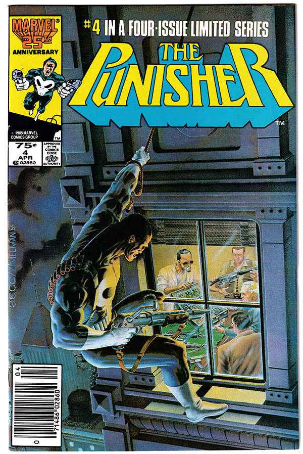 PUNISHER #4 VF (8.0) Limited series, newsstand! Mike Zeck! 1986
