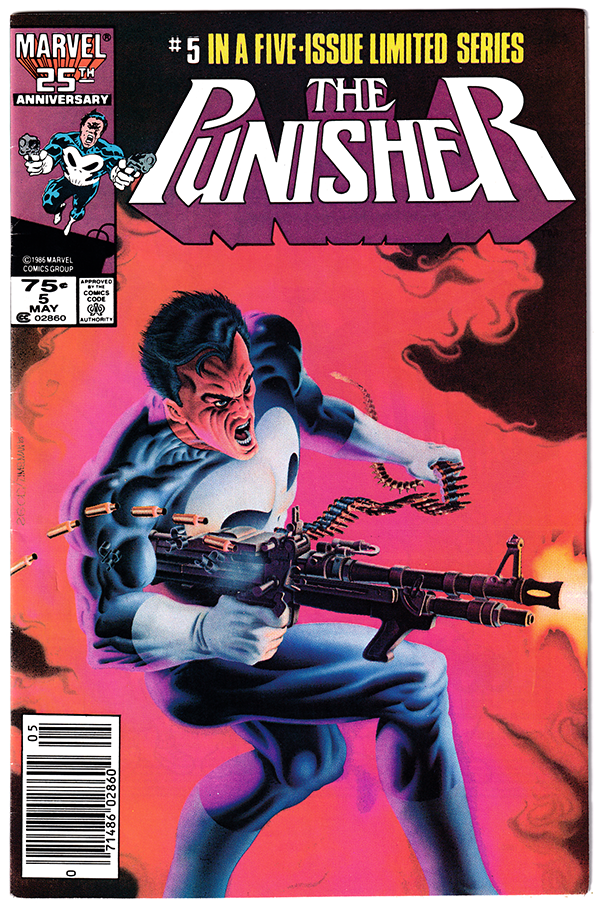 PUNISHER #5 FN+ (6.5) Mike Zeck! Newsstand edition! 1986
