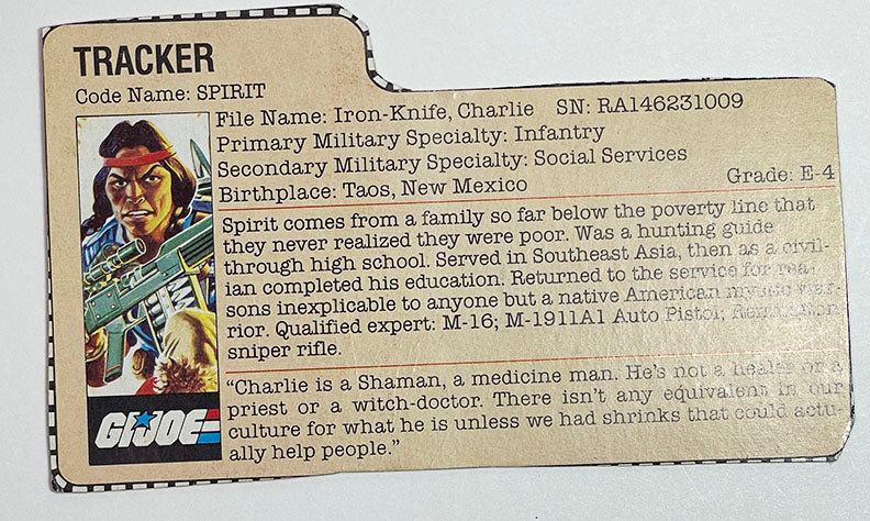 GI Joe: A Real American Hero SPIRIT complete with file card! 1984