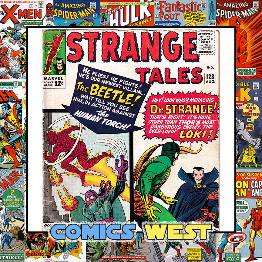 STRANGE TALES #123 VG+ (4.5) 1st app. BEETLE! 1st THOR x-over! 1964