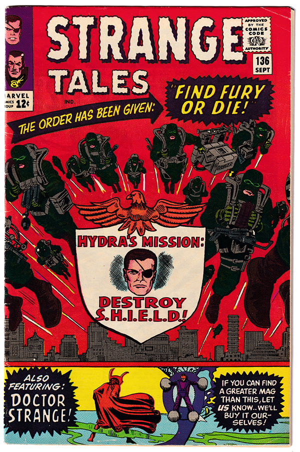 STRANGE TALES #136 FN (6.0) Nick Fury! Kirby! Lee! Ditko! 1965