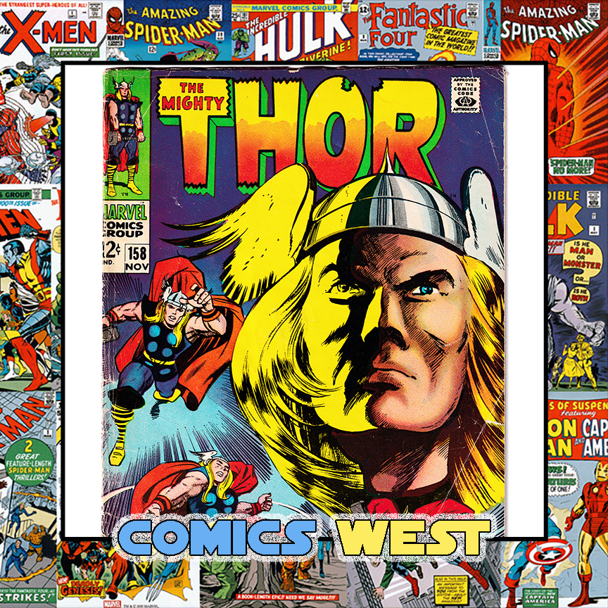 THOR #158 VG- (3.5) Origin retold! Kirby! 1968