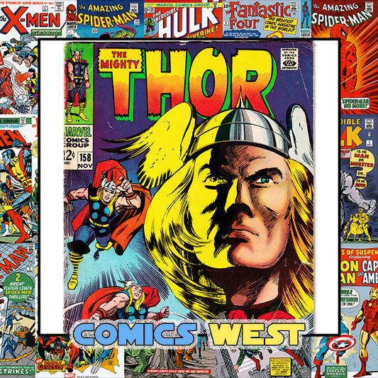 THOR #158 VG- (3.5) Origin retold! Kirby! 1968