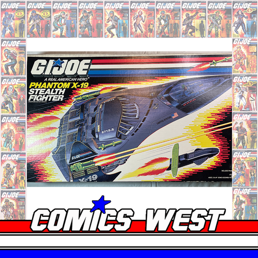 GI JOE PHANTOM X-19 STEALTH FIGHTER Complete with GHOSTRIDER and box! 1988