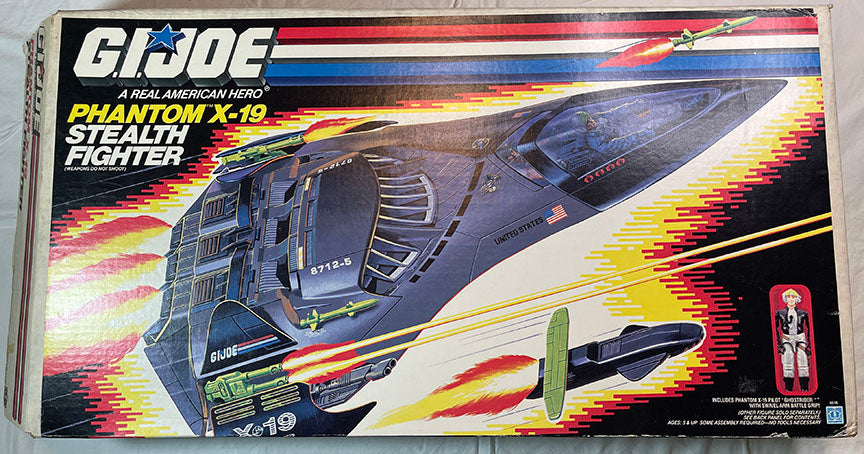 GI JOE PHANTOM X-19 STEALTH FIGHTER Complete with GHOSTRIDER and box! 1988