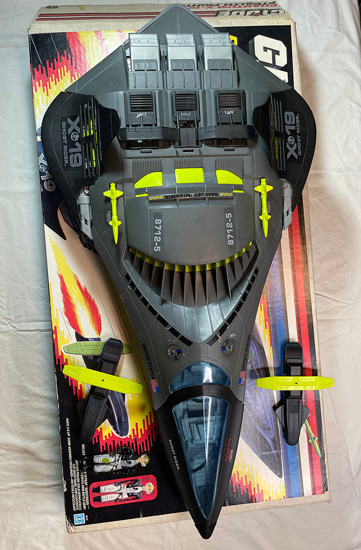 GI JOE PHANTOM X-19 STEALTH FIGHTER Complete with GHOSTRIDER and box! 1988