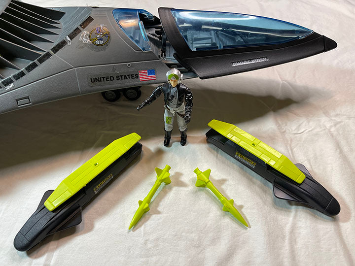 GI JOE PHANTOM X-19 STEALTH FIGHTER Complete with GHOSTRIDER and box! 1988